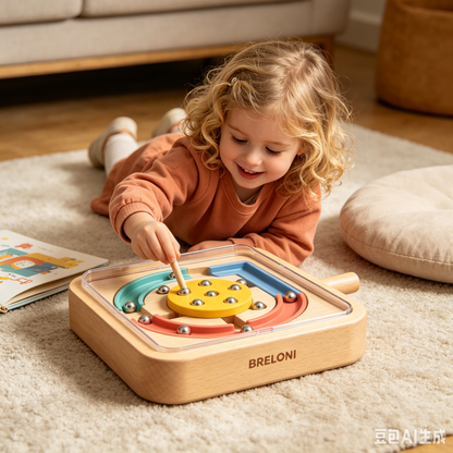 🧲 Wooden Magnetic Ball Maze – Interactive STEM Maze Toy | Fine Motor & Spatial Awareness Play, Non‑Toxic Natural Wood, Ages 3+